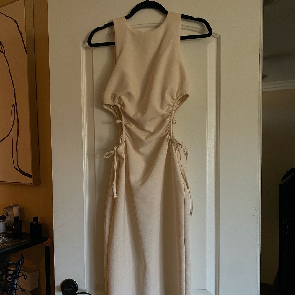 Zara Light Washed Long Fitted Dress